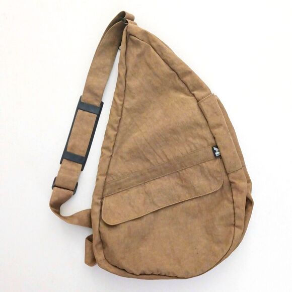 Ameribag Healthy Back Sling Bag Microfiber Distressed Taupe Multi Pocket 18\